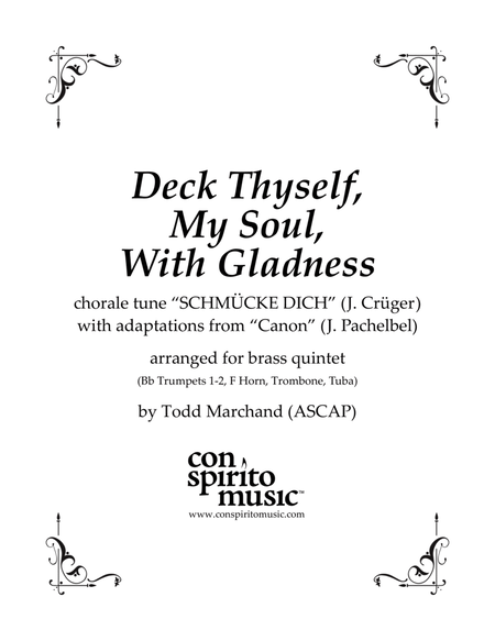 Deck Thyself, My Soul (w/ excerpts from "Canon in D") - brass quintet image number null