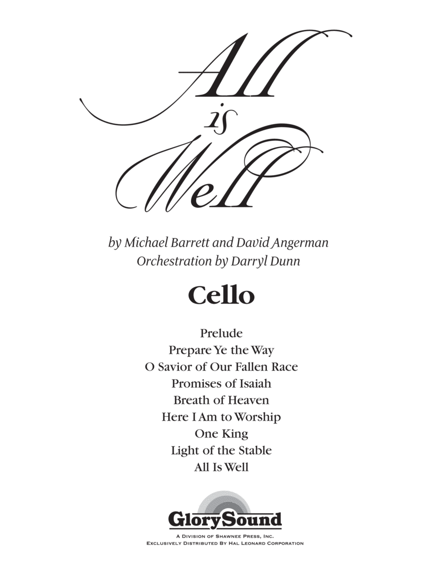 All Is Well - Cello