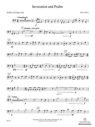 Invocation and Psalm: (wp) E-flat Tuba B.C.