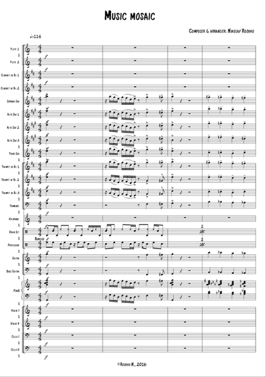 Music Mosaic (for a Variety Orchestra) Chamber Orchestra scores gallery preview page 2