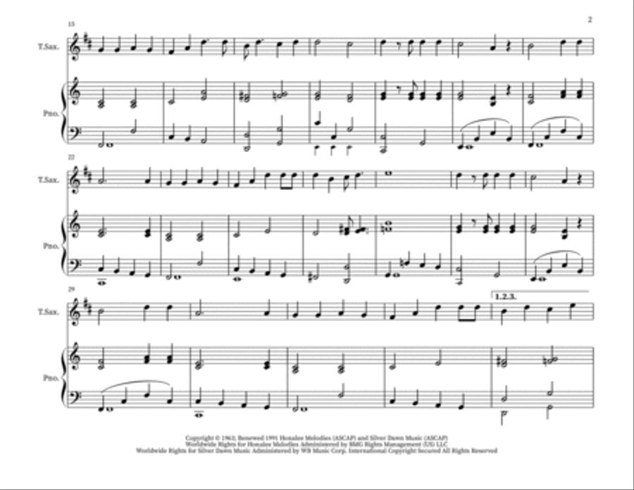 Puff The Magic Dragon Puff The Magic Dragon Tenor Saxophone scores gallery preview page 2