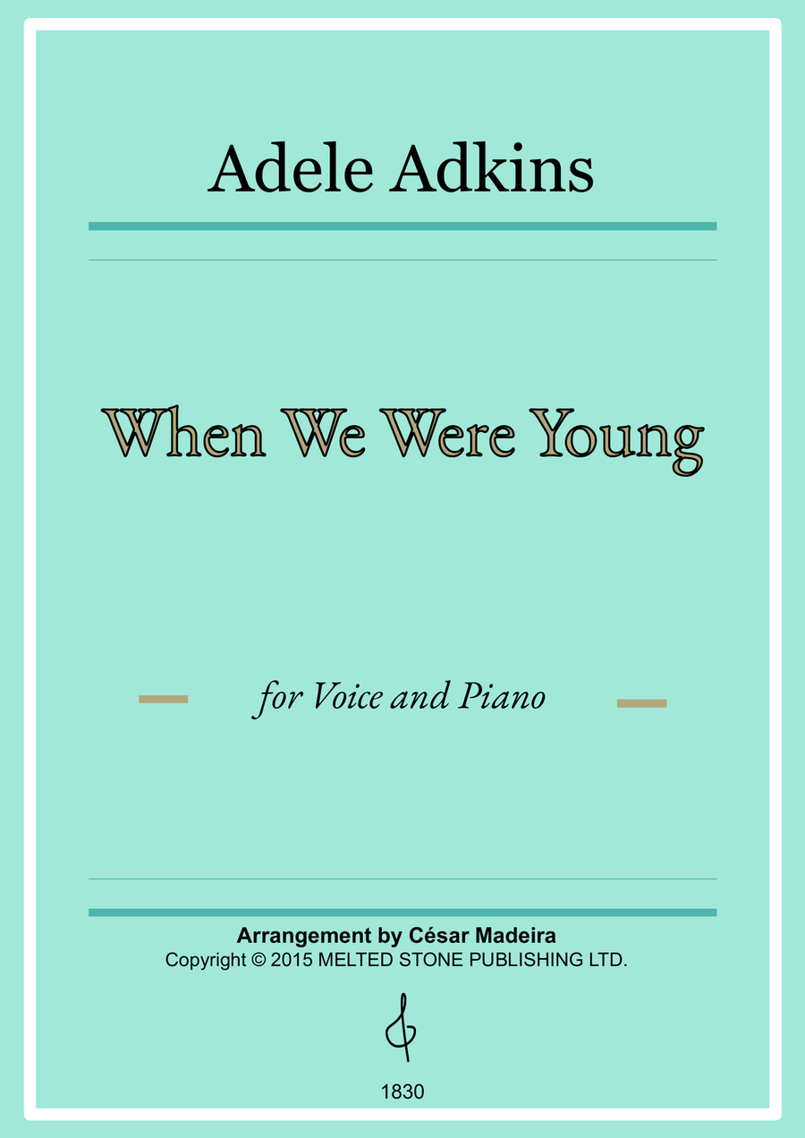 When We Were Young Piano, Vocal scores gallery preview page 1