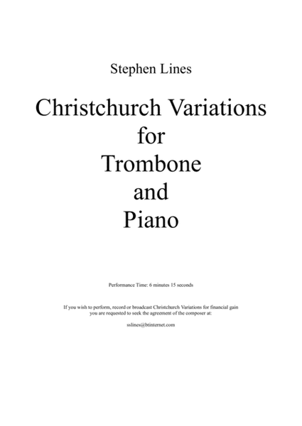 Christchurch Variations for Trombone and Piano image number null