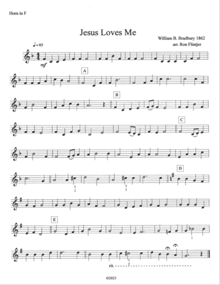 Jesus Loves Me Brass Quintet scores gallery preview page 5