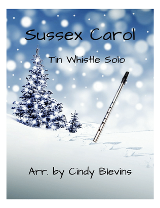 Book cover for Sussex Carol, for Tin Whistle Solo