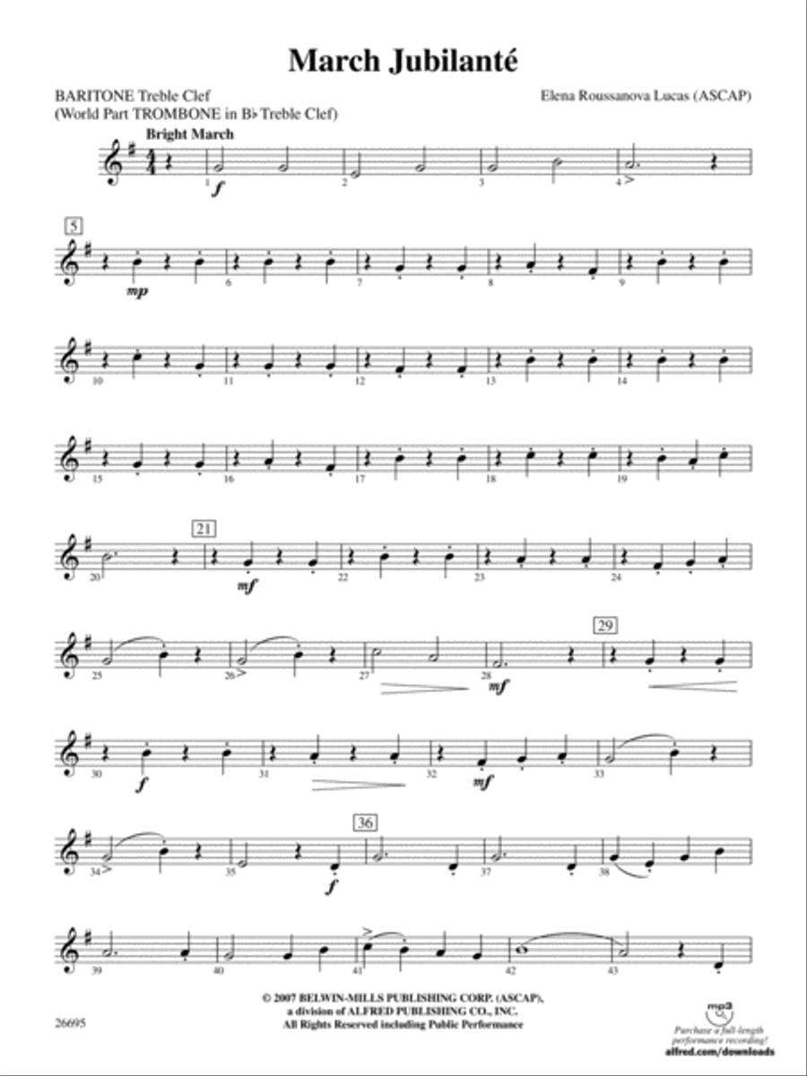 March Jubilante: Baritone T.C. Concert Band scores gallery preview page 1
