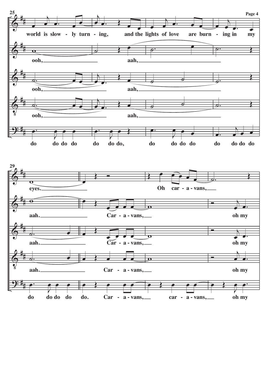 Caravans Theme 4-Part scores gallery preview page 4