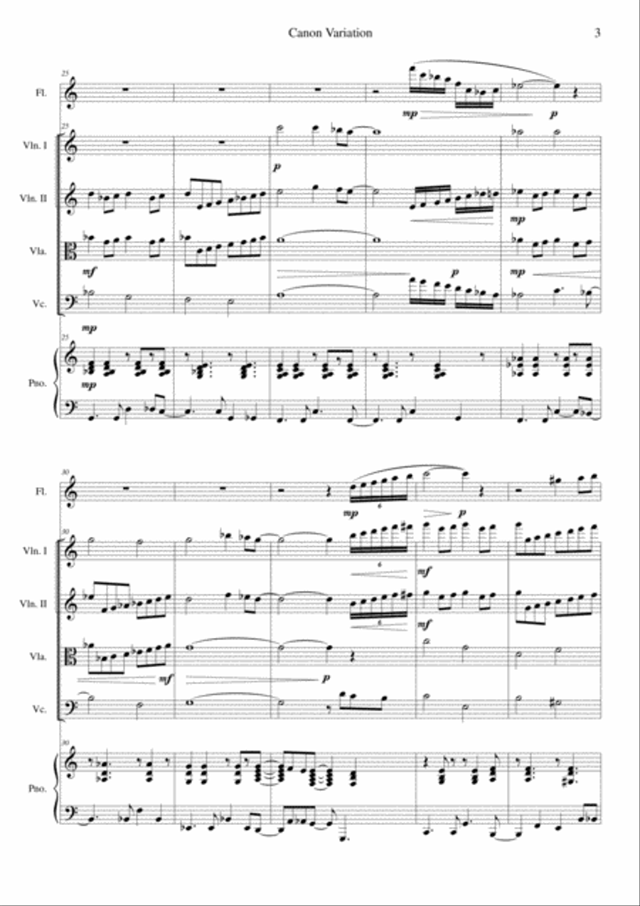 Canon Variation (Jazz Version) Orchestra scores gallery preview page 3