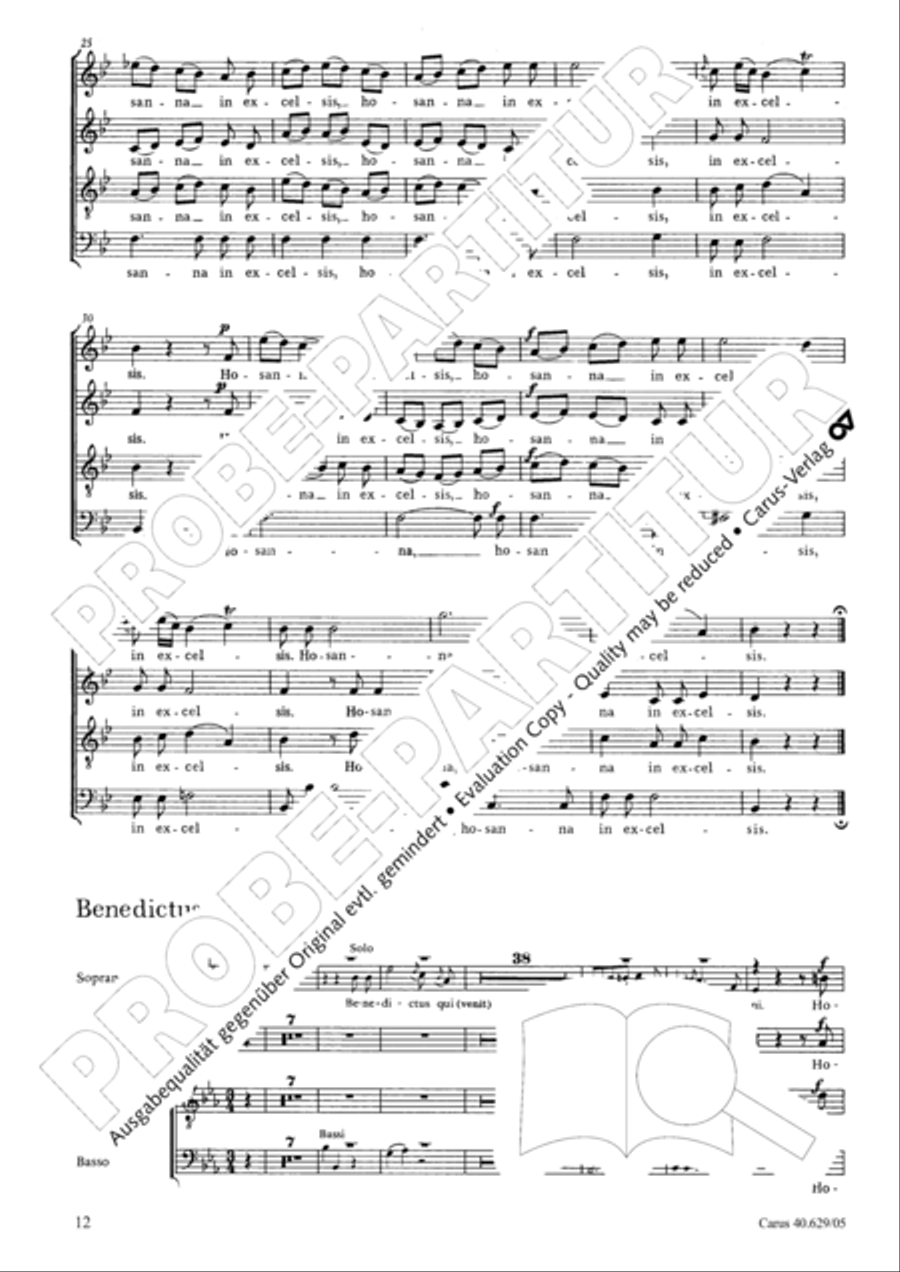Missa brevis in B flat major 4-Part scores gallery preview page 13