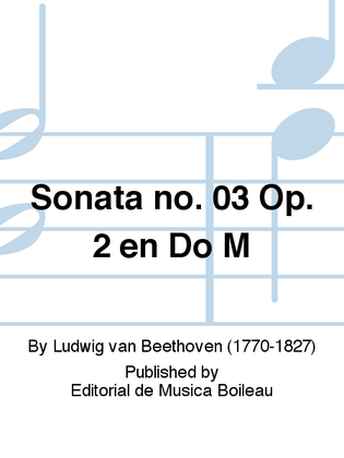 Book cover for Sonata no. 03 Op. 2 en Do M