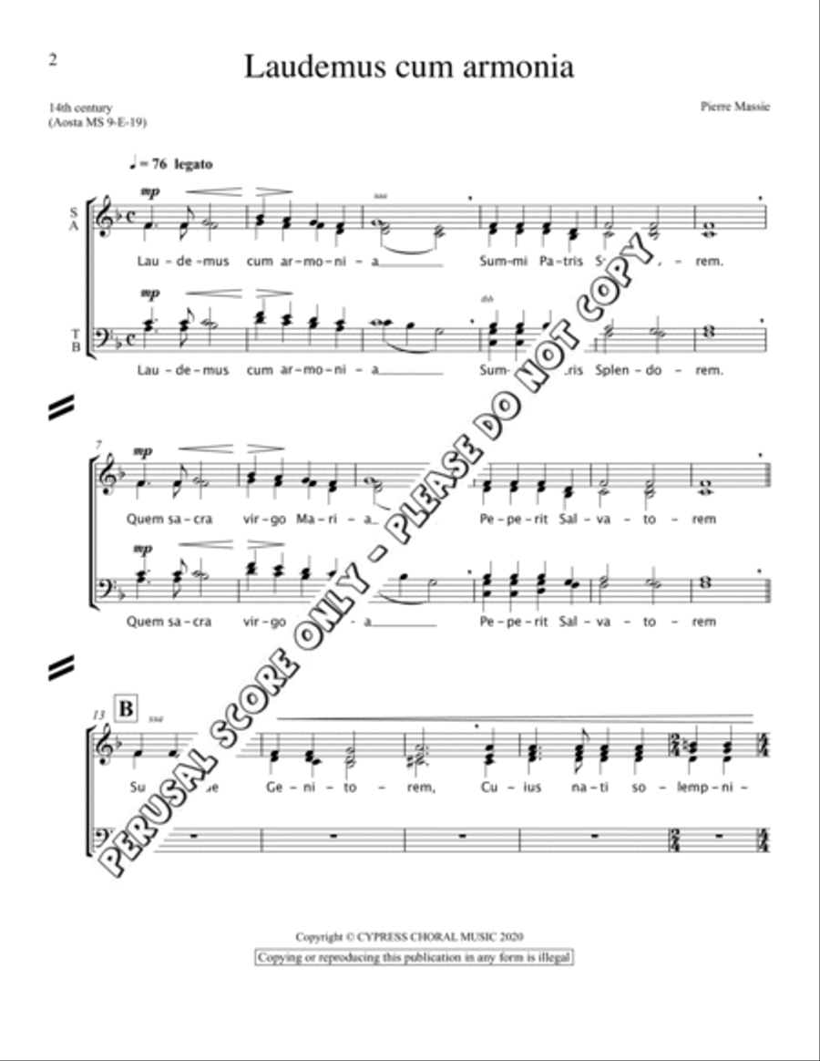Laudemus Cum Armonia Laudemus Cum Armonia 4-Part scores gallery preview page 2