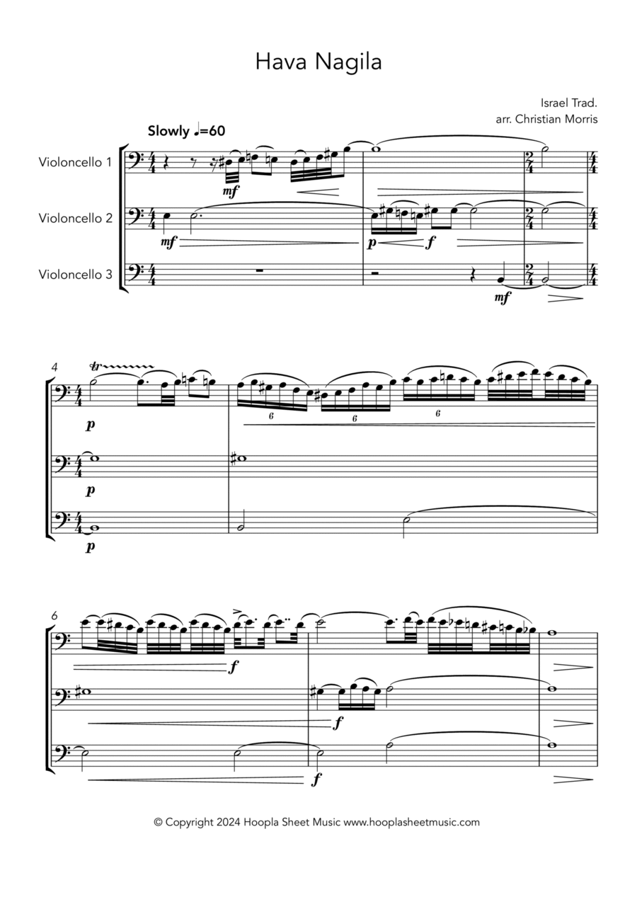 Hava Nagila String Trio scores gallery preview page 1