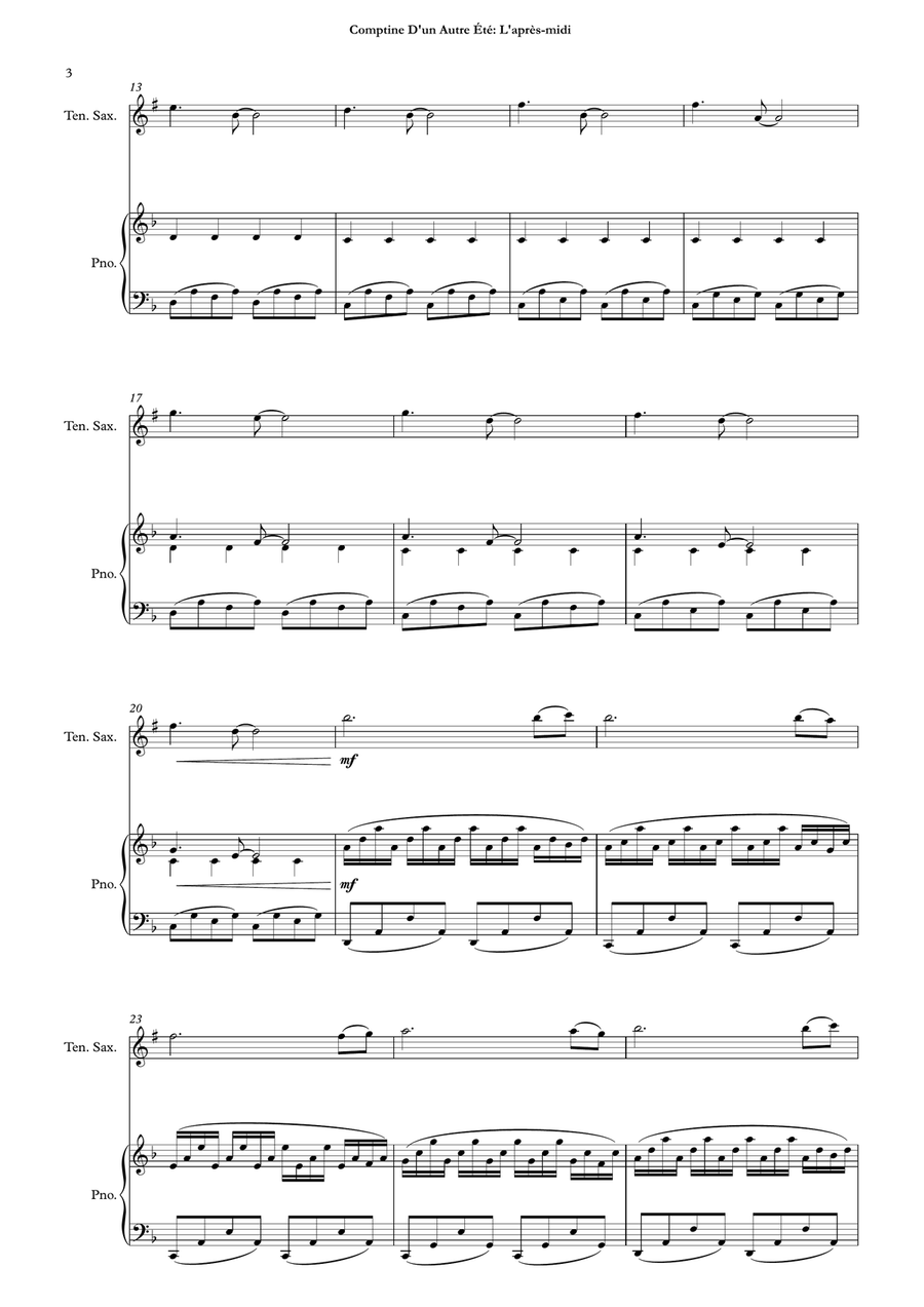 Comptine D'un Autre Été: L'après-Midi Chamber Music scores gallery preview page 5