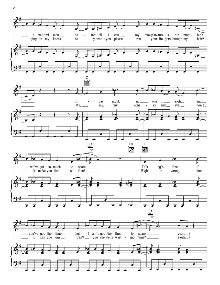 Do You Wanna Touch Me? (Oh Yeah!) Piano, Vocal, Guitar scores gallery preview page 2