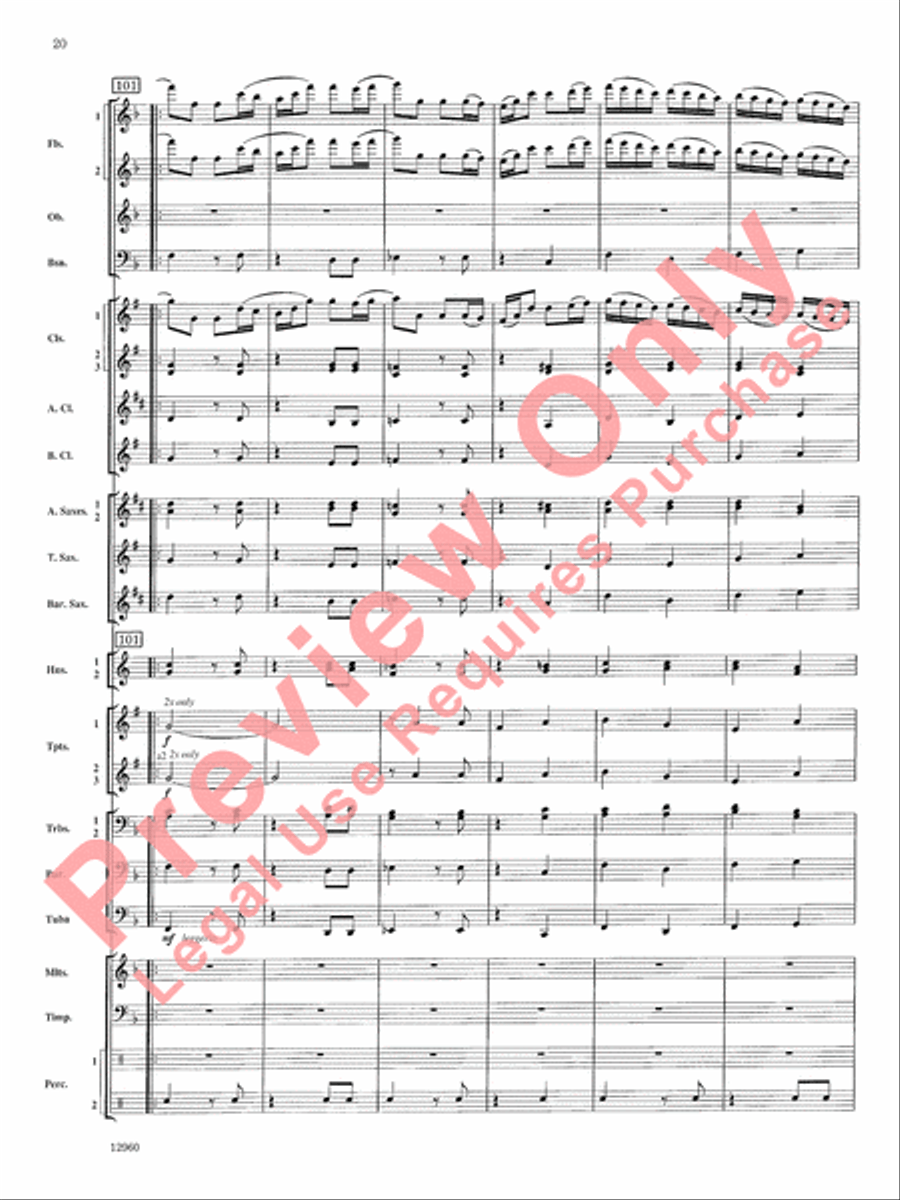 Sailing Songs Concert Band scores gallery preview page 21