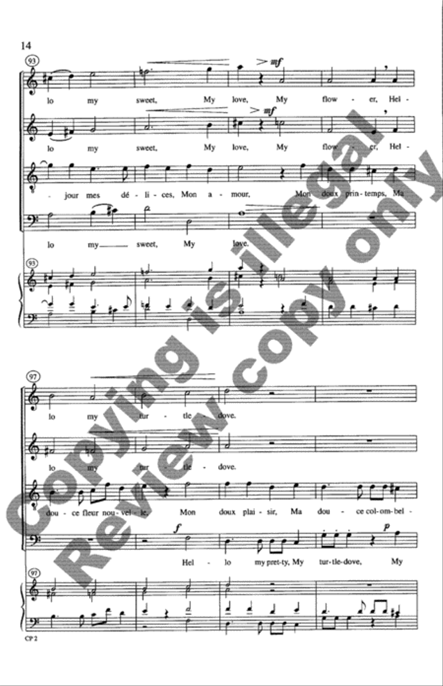 Bon Jour, Mon Coeur 4-Part scores gallery preview page 29
