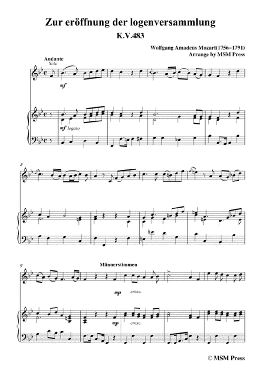 Mozart-Zur eröffnung der logenversammlung,for Violin and Piano image number null