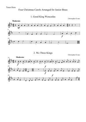 Four Christmas Carols for Junior Brass Ensemble - Tenor horn Part (Eb)