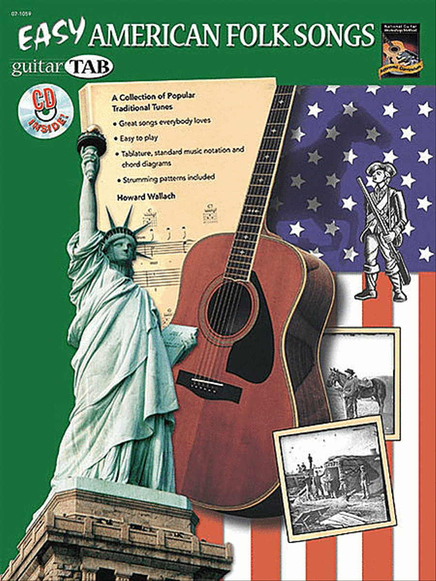 Guitar Tab: Easy American Folk Songs (Book & Cd) Electric Guitar scores gallery preview page 1