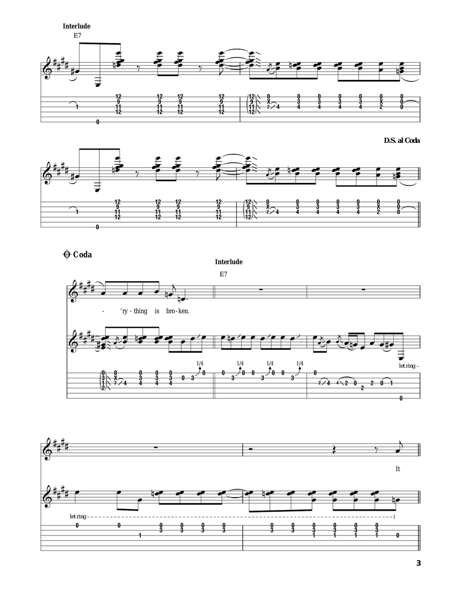 Everything Is Broken Acoustic Guitar scores gallery preview page 3