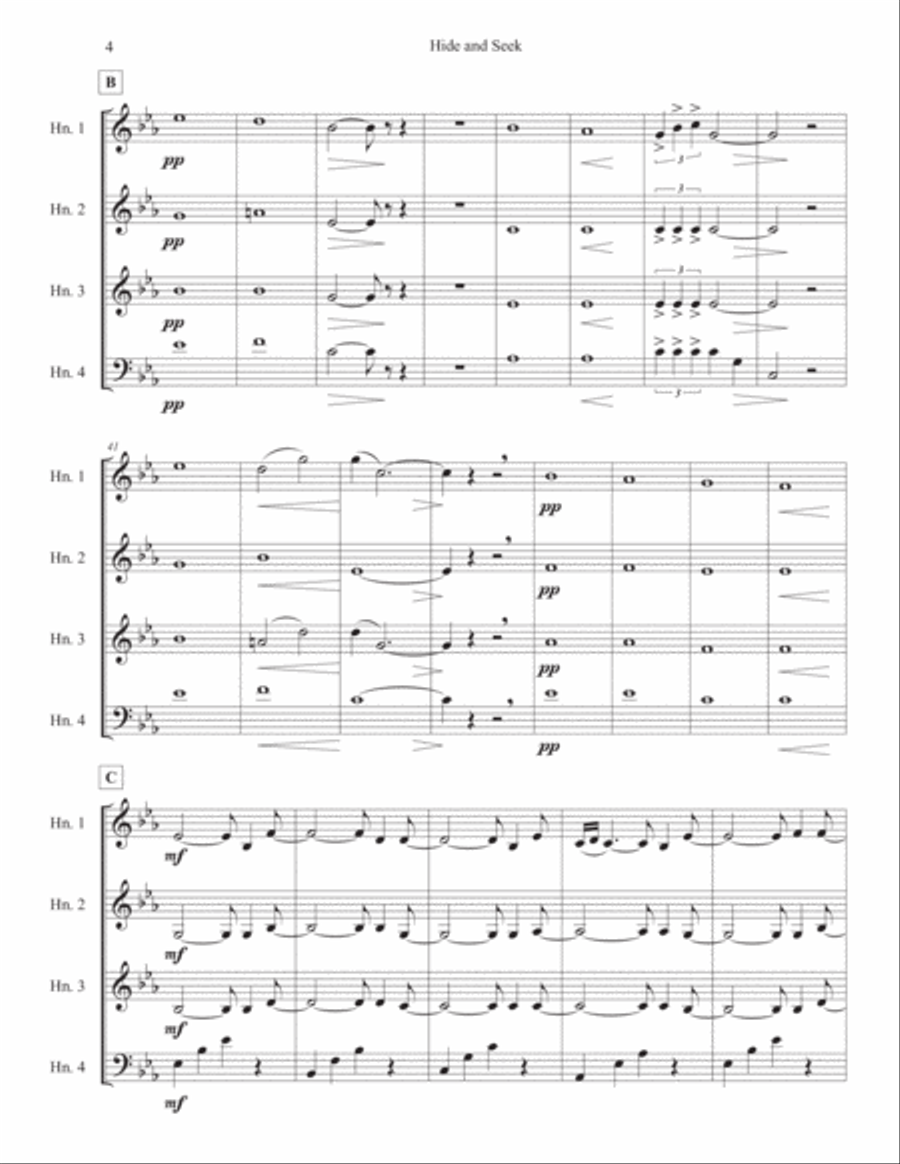 Hide And Seek Brass Quartet scores gallery preview page 4