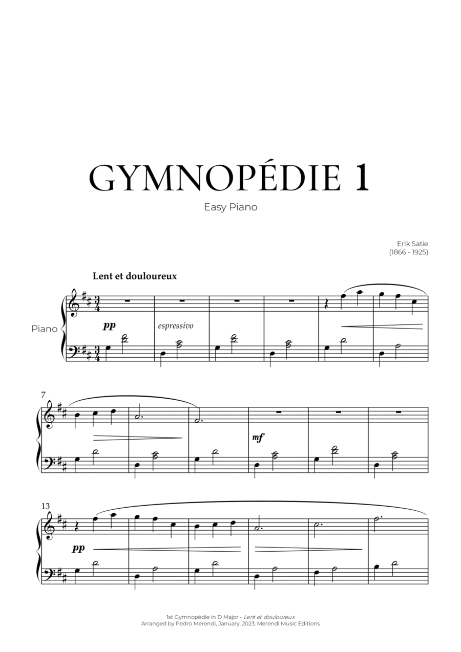 Gymnopédie 1 (Easy Piano) Erik Satie by Erik Satie Easy Piano