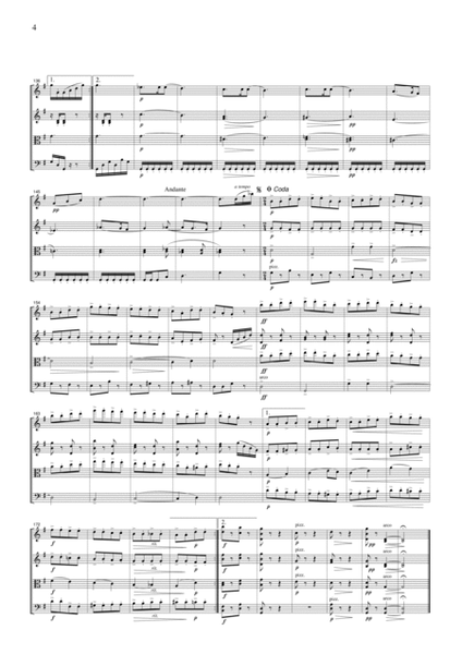 Dvorak Valse from Symphony No.8, 3rd mvt., for string quartet, CD202 image number null