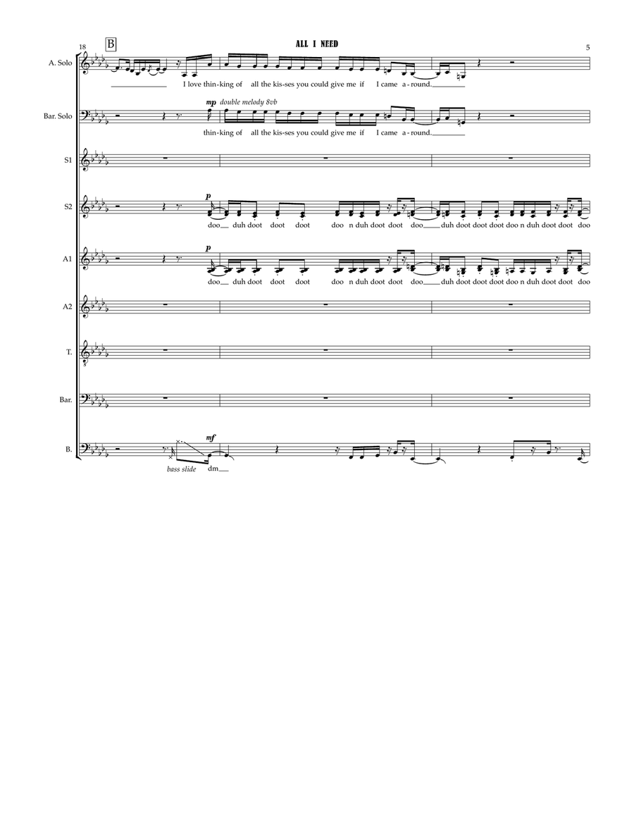All I Need (feat. Mahalia & Ty Dolla $ign) 4-Part scores gallery preview page 5