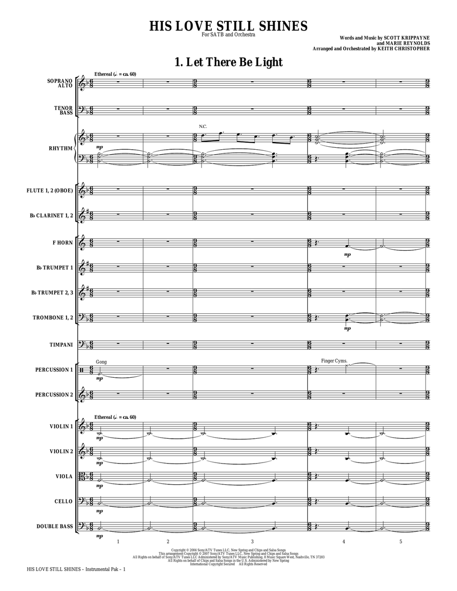 His Love Still Shines - Full Score Choir scores gallery preview page 1