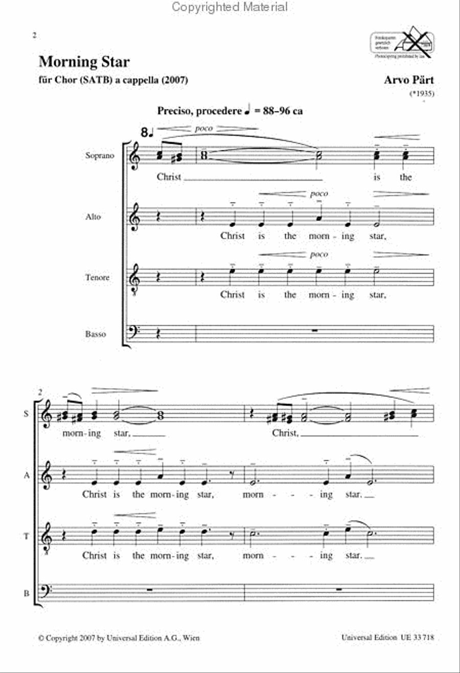 Morning Star 4-Part scores gallery preview page 2