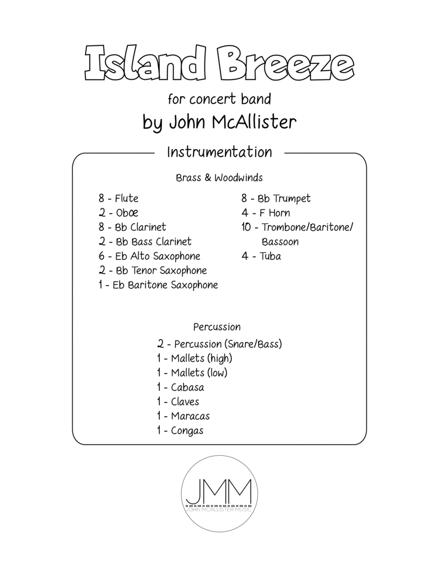 Island Breeze - for concert band Concert Band scores gallery preview page 1