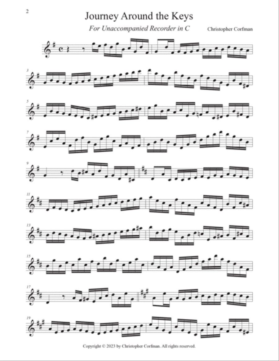 Journey Around the Keys for Unaccompanied Recorders in F & C Recorder scores gallery preview page 4
