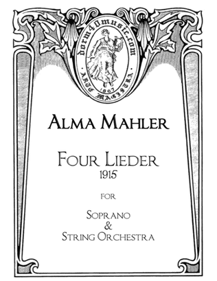 Book cover for Four Lieder (1915) for Soprano & String Orchestra