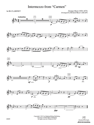 Intermezzo from Carmen: 1st B-flat Clarinet