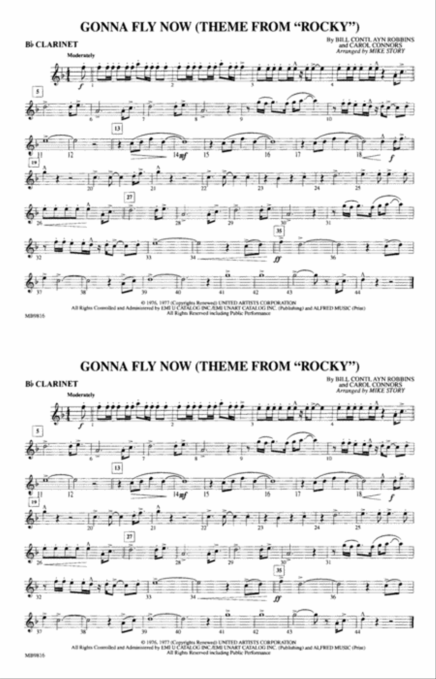 Gonna Fly Now (Theme from Rocky): 1st B-flat Clarinet Marching Band scores gallery preview page 1