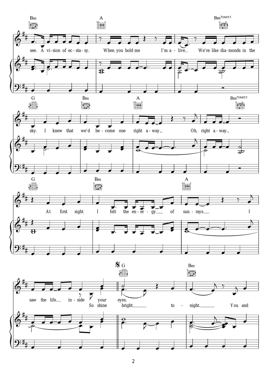 Diamonds Acoustic Guitar scores gallery preview page 2