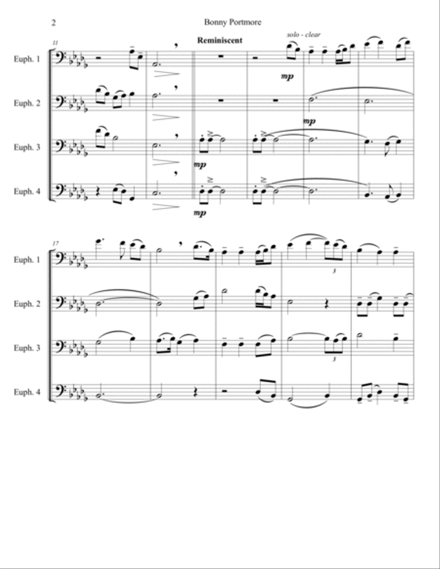 Bonny Portmore - Euphonium Quartet Euphonium Quartet scores gallery preview page 2