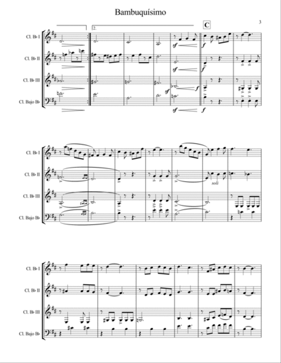 Bambuquísimo Woodwind Quartet scores gallery preview page 3