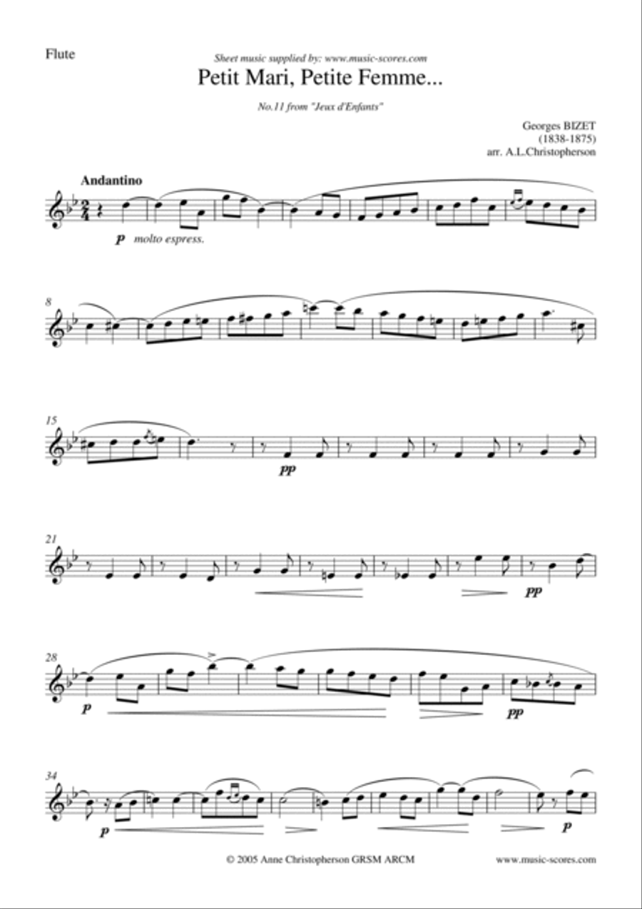 Petit Mari, Petite Femme - Flute, Oboe, Bassoon and French Horn Bassoon scores gallery preview page 5