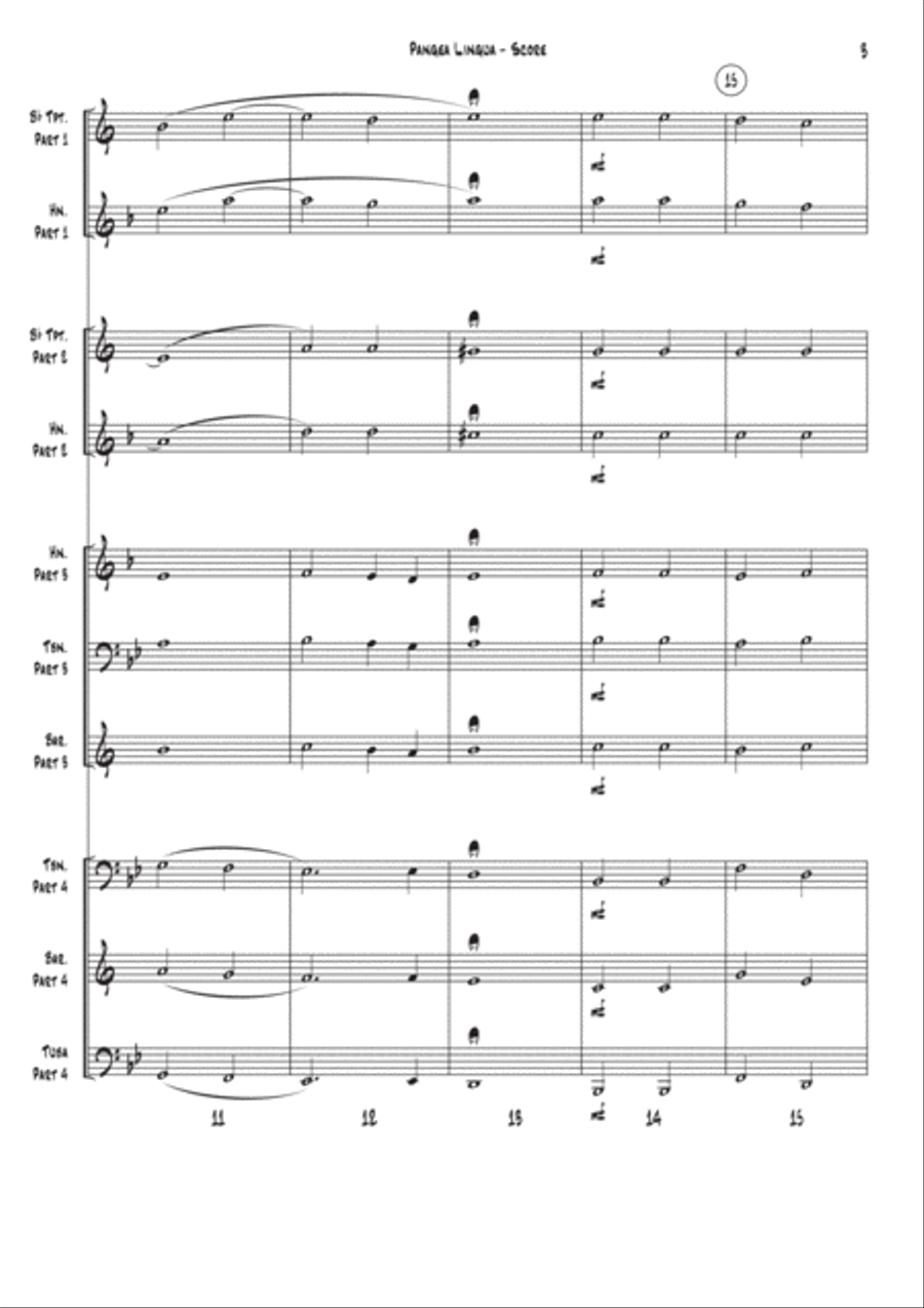 Pangea Lingua for Brass Ensemble Brass Ensemble scores gallery preview page 4