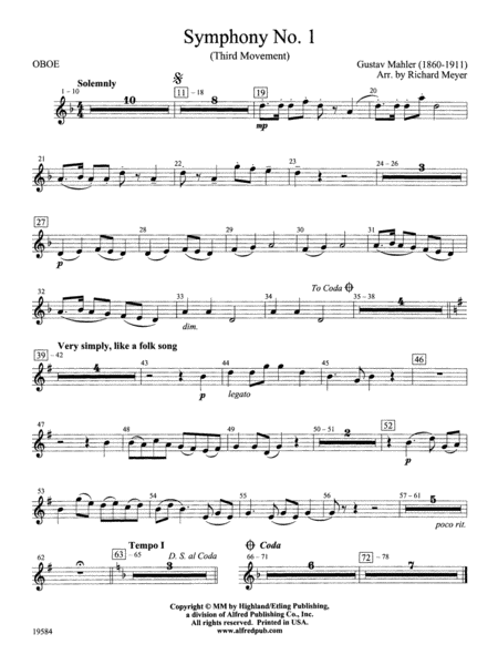 Symphony No. 1, 3rd Movement: Oboe