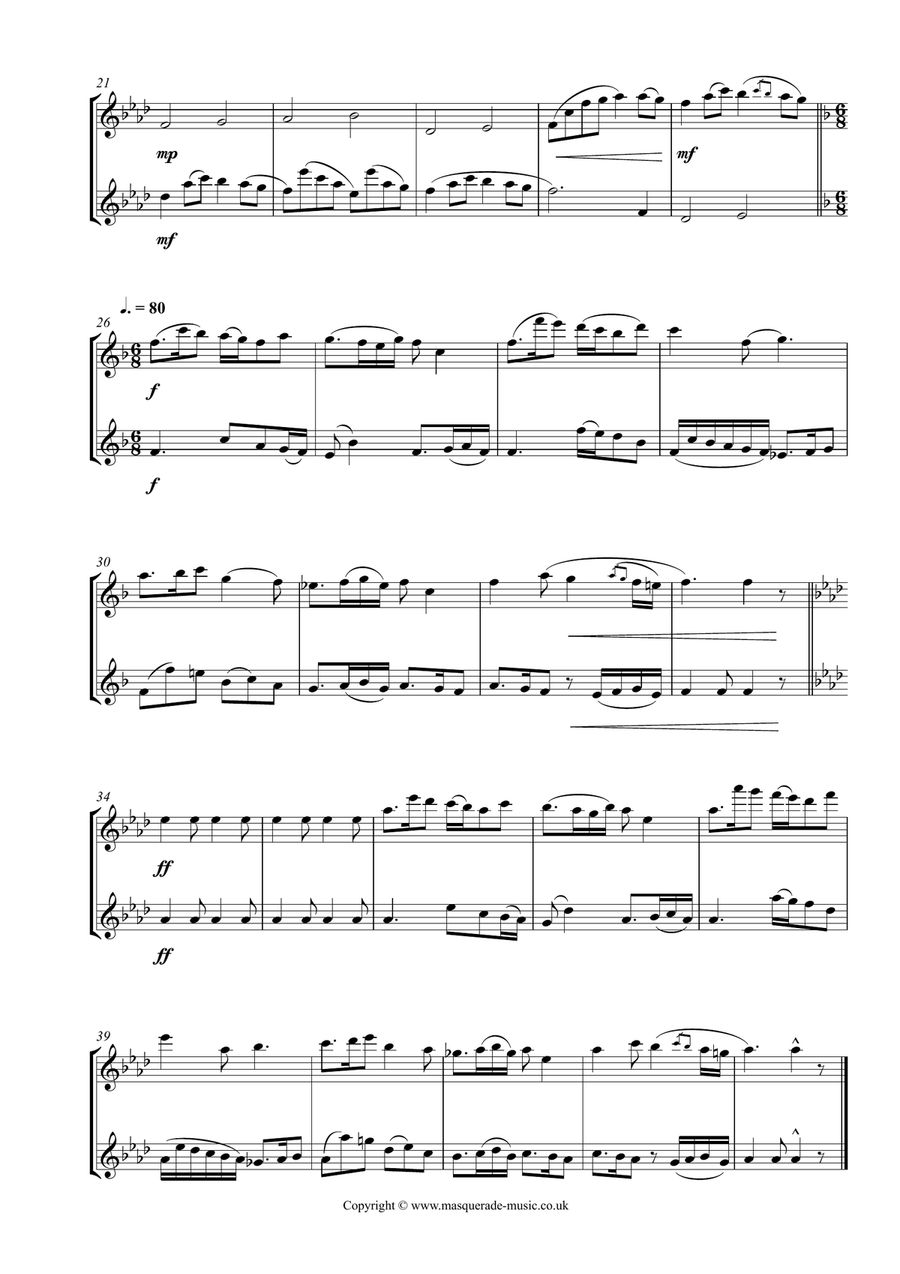 More Graded Flute Duets (intermediate to advanced) 24 duets in varying styles (swing, ragtime, conte Flute Duet scores gallery preview page 4