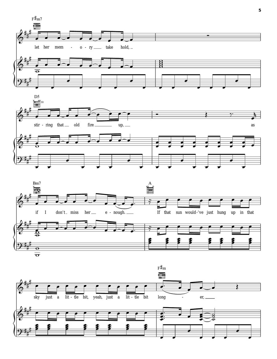 A Little More Summertime Piano, Vocal, Guitar scores gallery preview page 5