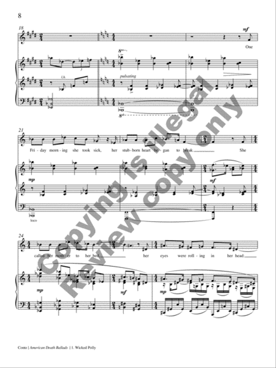 American Death Ballads (Piano/Vocal Score) High Voice scores gallery preview page 9