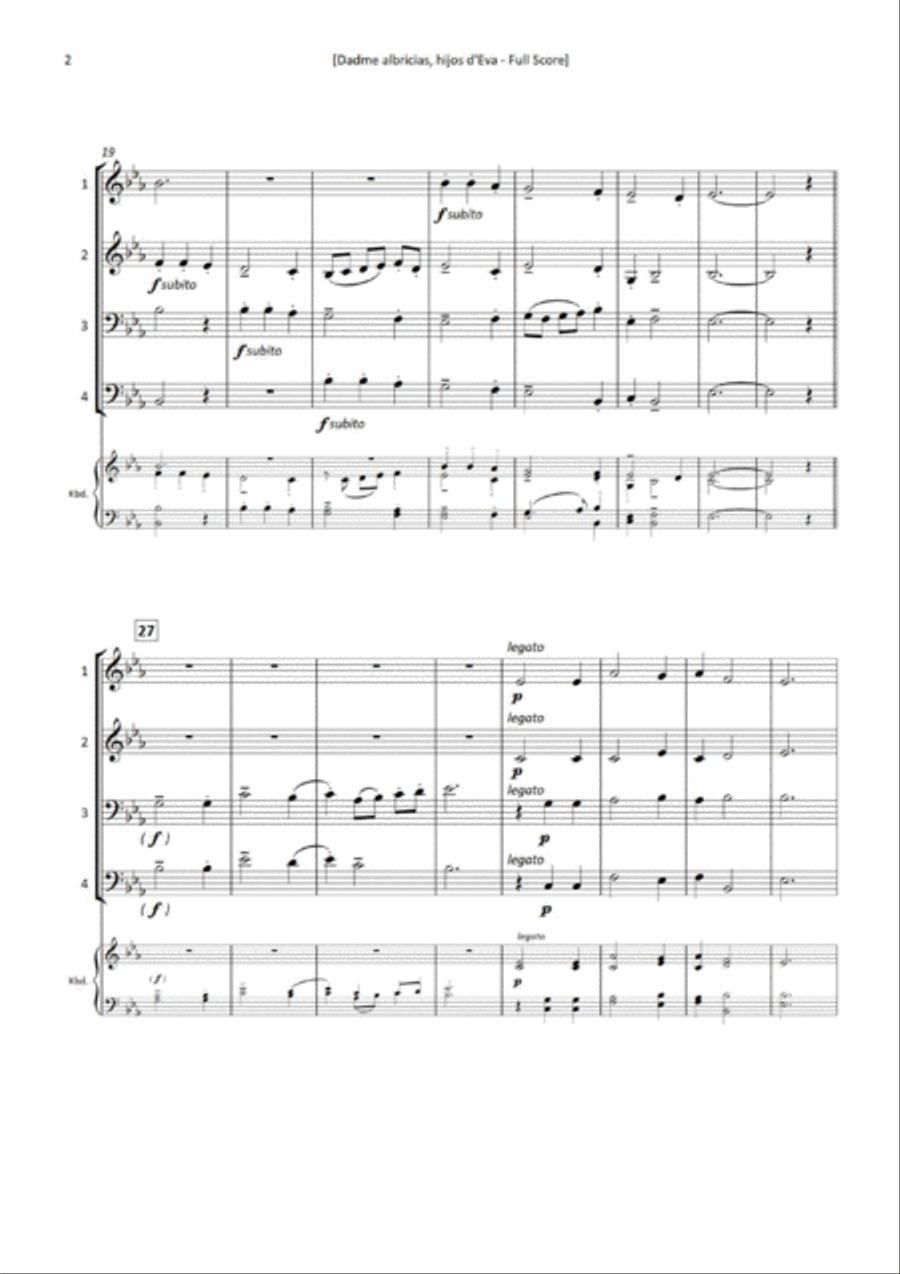 Dadme albricias, hijos d'Eva Brass Ensemble scores gallery preview page 4