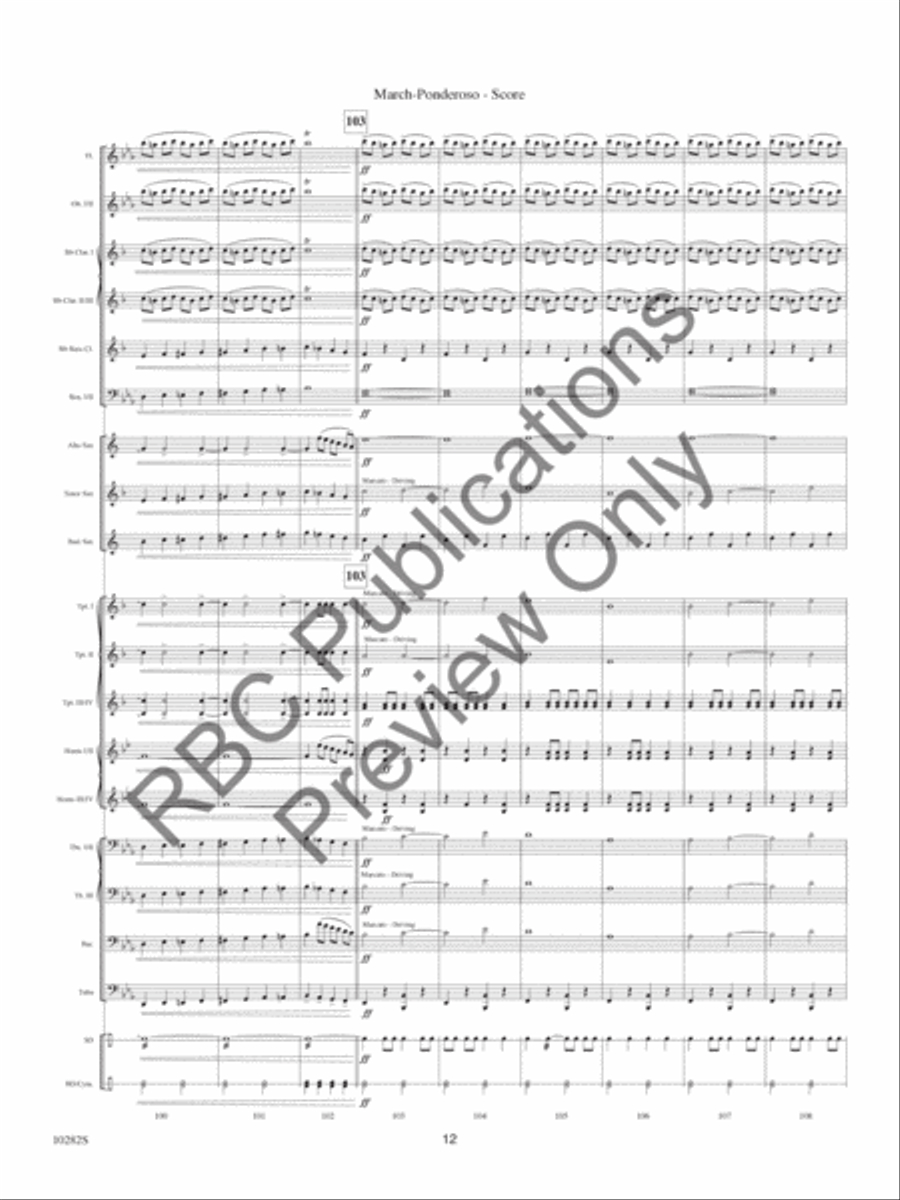 March - Ponderoso March - Ponderoso Concert Band scores gallery preview page 14