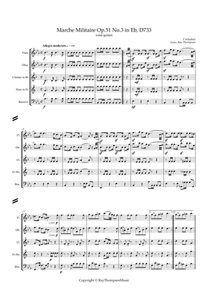 Schubert: Marche Militaire Op.51 No.3 in Eb D733 - wind quintet