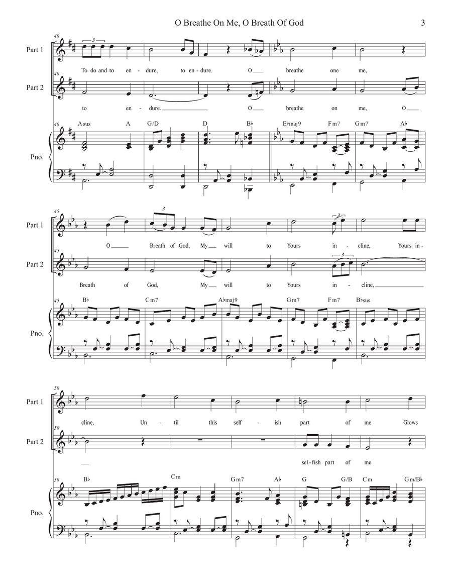O Breathe On Me, O Breath Of God (2-part choir) 2-Part scores gallery preview page 3