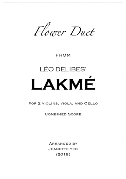 Flower Duet from Lakme for String Ensemble (Conductor's Score)