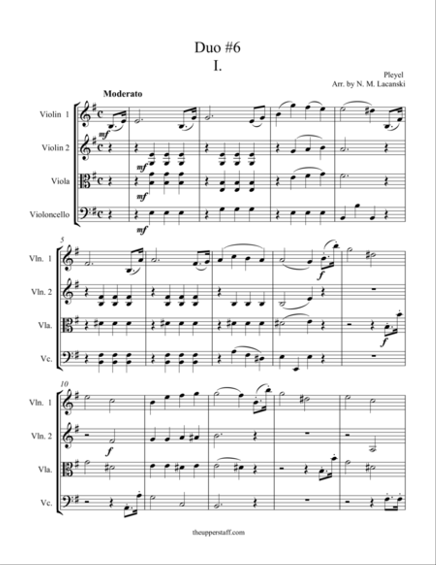 Duo #6 Movement I Duo #6 Movement I String Quartet scores gallery preview page 1